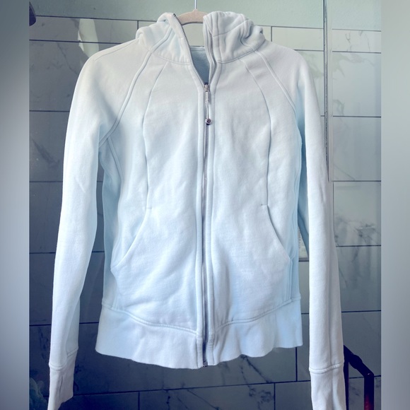 lululemon athletica Sweaters - Lululemon scuba zip up hoodie baby blue